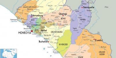 के राजनीतिक मानचित्र लाइबेरिया