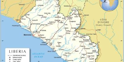 नक्शे के लाइबेरिया पश्चिम अफ्रीका