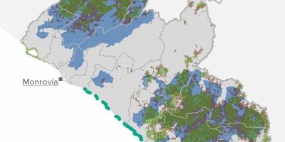नक्शा लाइबेरिया के प्राकृतिक संसाधनों